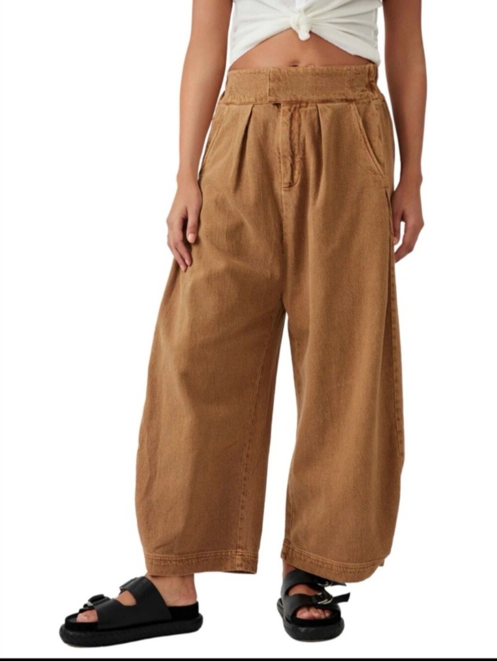 Free People Cool Harbor Wide Leg Pants Small Color Sand